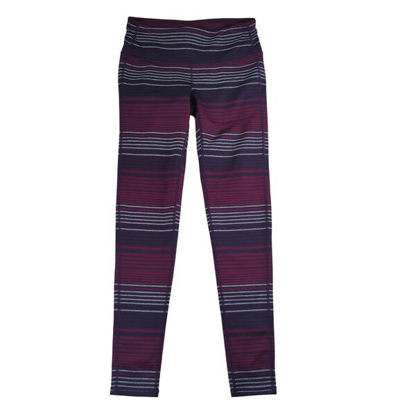 Athleta Chaturanga Colorblock Purple Stripe Leggings Full‎ Length Women's Small - Picture 1 of 9